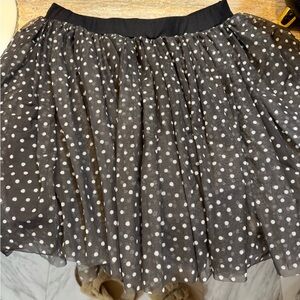 Elegant Black and White Polka Dot Skater Skort